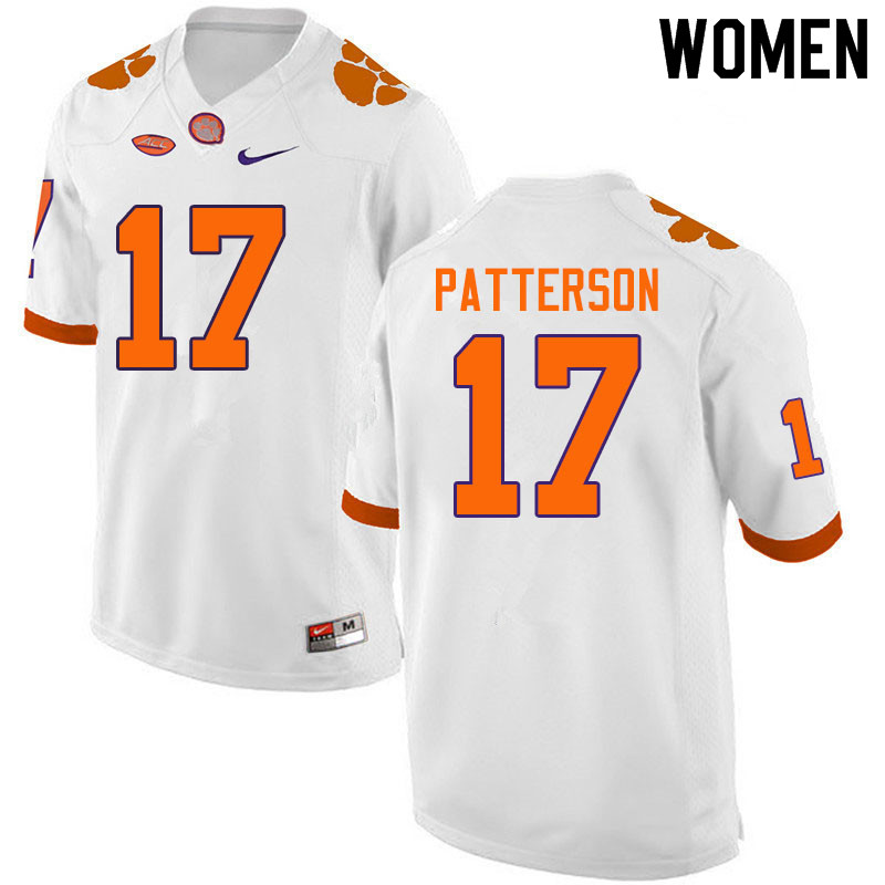 Women #17 Kane Patterson Clemson Tigers College Football Jerseys Sale-White - Click Image to Close